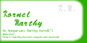 kornel marthy business card